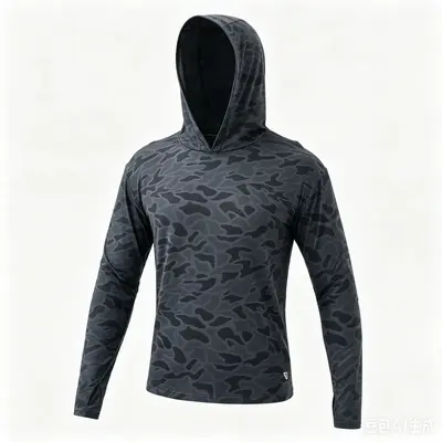 Çocuk kapüşonlu sweatshirt, kamuflaj desenli, çok renkli dış giyim üstü - 7