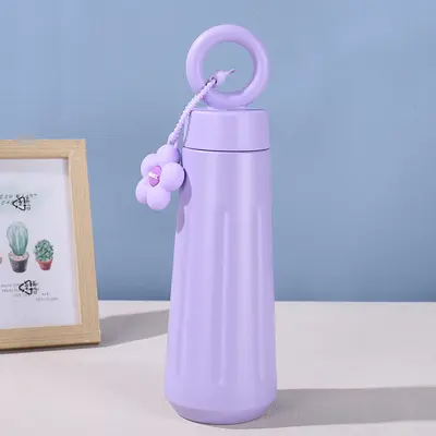316 Paslanmaz Çelik Termos Kupa 500 ml Taşıma Kollu Açık Hava Spor Su Şişesi - 10