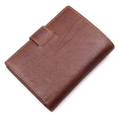 Retro Hakiki Deri Erkek Cüzdanı Üç Katlı Kısa Sığır Derisi RFID Korumalı - 4