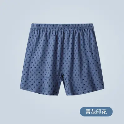 Men's Cotton Boxer Shorts, Plus Size, High Waist, Printed, Middle-Aged - 9