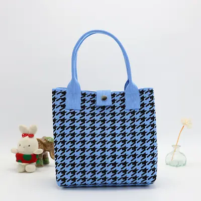 Knitted Tote Bag, Large Capacity, Korean Style Handbag - 10