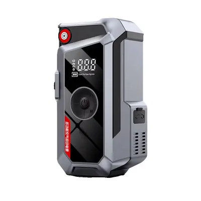 12V Car Jump Starter with Built-In Air Compressor Pump, Portable Emergency Battery Booster