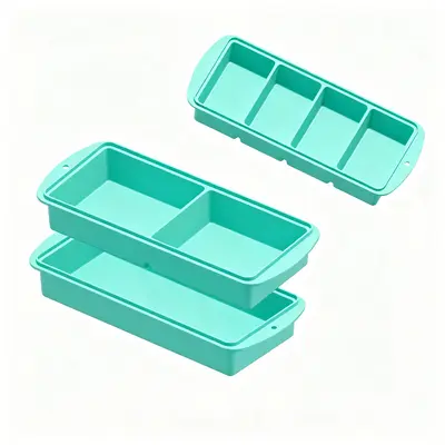 Silikon-Eiswürfelform mit Deckel für Gefrierlagerung, wiederverwendbar, zum Einfrieren und Aufbewahren von Brühe, Suppe und Hot-Pot-Gewürzen, heizbar - 5