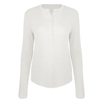 Women's Yoga Henley Collar Long Sleeve T-Shirt, Slim Fit - 9