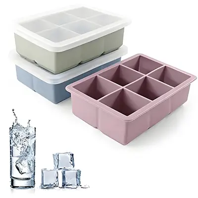Food-grade silicone ice cube mold 8-grid whiskey ice cube mold with cover ice box home large capacity ice cube mold