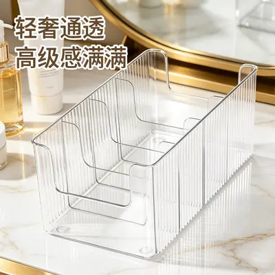 Face mask storage box, transparent PET, compartmented - 4