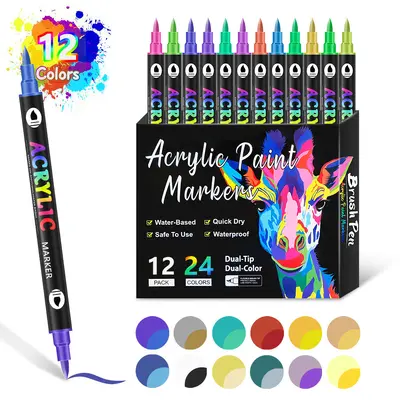 Doppelkopf-Acrylmarker, 72-Farben-Set für Kinder - 7