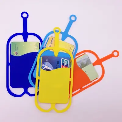 Silicone cord phone case card holder for Apple Android
