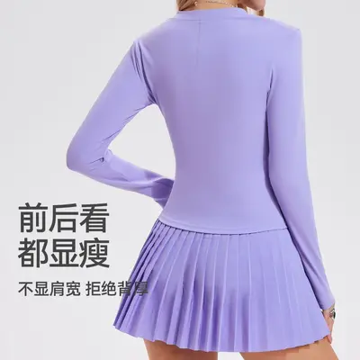 Henley-Yoga-Shirt mit langen Ärmeln aus gebürstetem Stoff