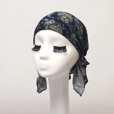 Pirate Tricorn Hat, Chemo Head Wrap Cap, Thin Breathable Adult Hat - 13