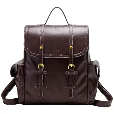 Women's Retro Preppy Backpack, Large Capacity Student Bag - 6