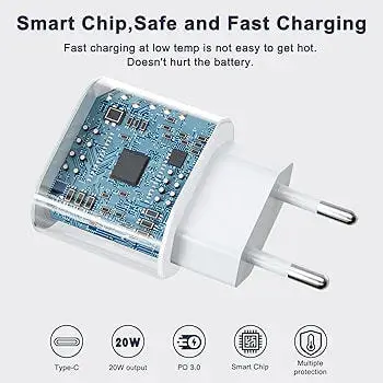 AB standardı PD 20W iPhone şarj başlığı, hızlı şarj adaptörü