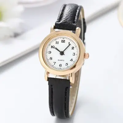 Damen-Armbanduhr, runder Zifferblatt, Quarz, kleine Größe - 7