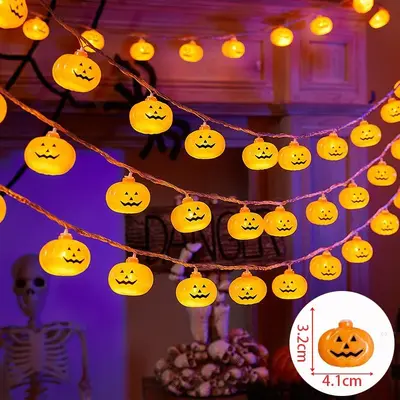 LED Halloween Light String with Pumpkin and Ghost Decor, Party Decoration - 11