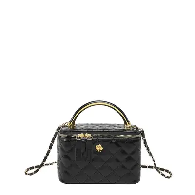Elmas Kapitoneli Kova Çanta, Küçük Chanel Tarzı, Kadın Askılı Çanta - 6