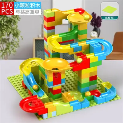 LEGO-Compatible Ball Run Building Blocks with Slide, Ages 3-6 Educational Toy - 8