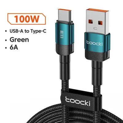 Toocki 100W USB Type-C Fast Charging and Data Cable, Samsung and Apple Compatible - 10