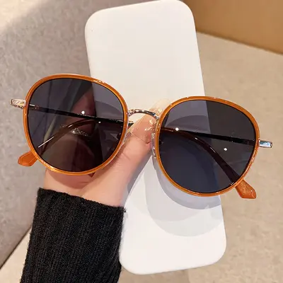 Small Face Round Frame Polarized Sunglasses UV400 for Women - 9