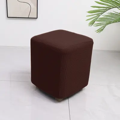 Grenzüberschreitender elastischer wasserdichter Waffelmais-Quadrat-Hocker-Bezug Staubschutz Haus Sofa All-Inclusive niedriger Hocker-Überzug - 4