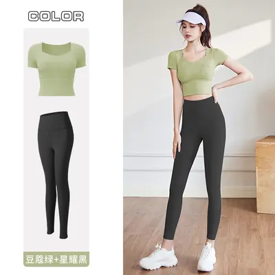 Damen-Slim-Fit-Laufoutfit mit Brustpolster, Sommer - 10