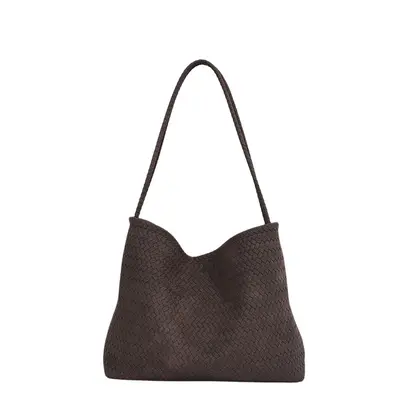 Large Woven Tote Bag for Women, Soft Single Shoulder, Korean Style - 9