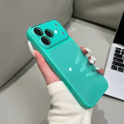 适用iPhone18promax手机壳秒变大视窗糖果色亮面玻璃苹果17保护套 - 8