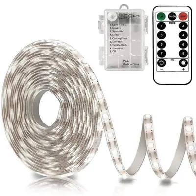 Waterproof Self-Adhesive LED Strip Light with Battery Box and Remote - 8