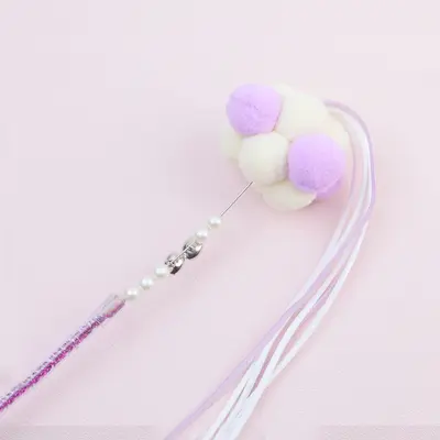 Durable Chew-Resistant Feather Cat Teaser Wand with Sound Bell - 9