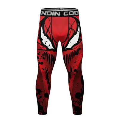 Men's Fitness Compression Pants, 3D Print, Quick-Dry - 10