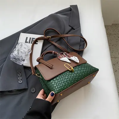 Women's Autumn Plaid Small Square Shoulder Bag - 9