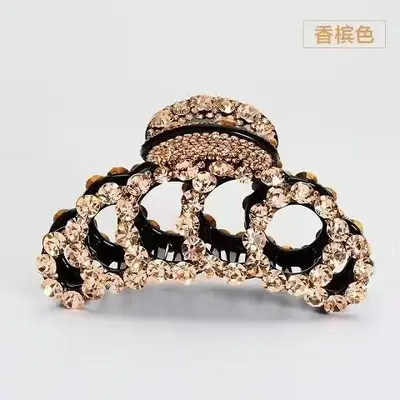 Cross-border Large Grip Hair Clips New Style Thick Hair Claws Women Back of Head Shark Clips Hair Clips Rhinestone Hair Accessories Wholesale