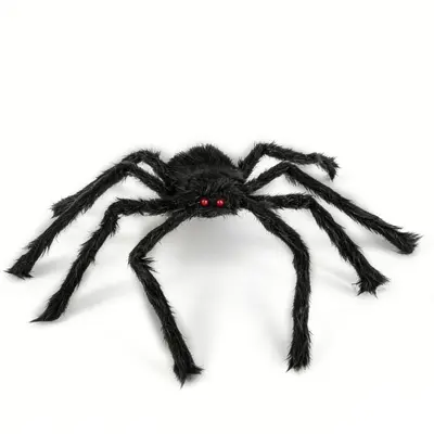 Halloween-Dekoset mit extra großem Spinnennetz und Plüschspinne - 5