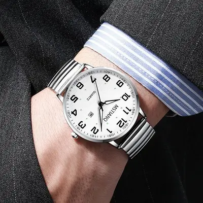 Seniorenuhr für Paare, Quarz, große Ziffern, wasserdicht, Mom & Dad Modelle
