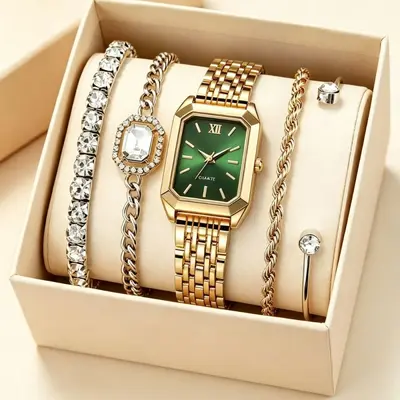Damen-Mode-Armbanduhr, Quarz, Strass-Besatz
