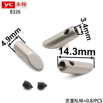 3.5mm Zinc Alloy Metal Drawstring Cord End Lock, for Pant Cords