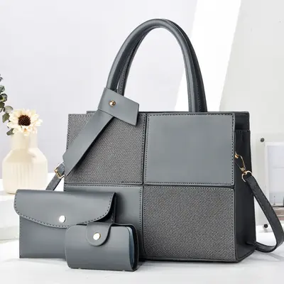 Mutter-Kind-Tasche im Farbblock-Design, großes Fassungsvermögen, Umhängetasche - 9