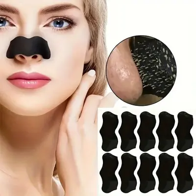 Black pore strip, blackhead removal nose strip, peel-off black pore strip, acne removal nose strip, bamboo charcoal blackhead remover strip