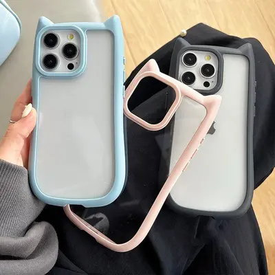 Cute 3D cat ear case for iPhone 16 Pro Max, XS