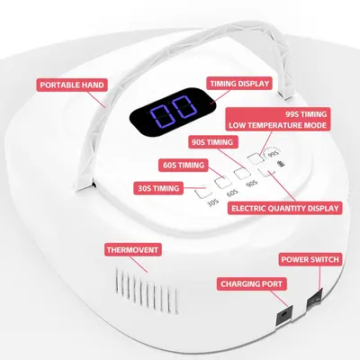 Nail lamp 60W wireless, 42 LED beads, gel drying