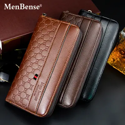 Herren-Handtasche lang, großes Fassungsvermögen, Business-Reißverschlussbörse