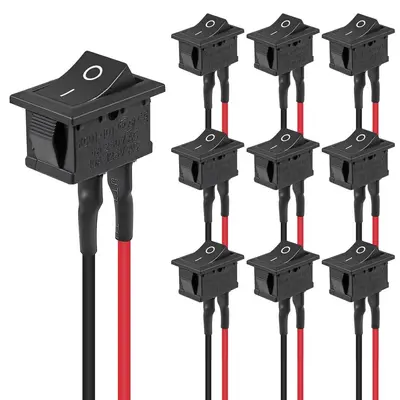 KCD1 Boat Rocker Power Switch, 2-Pin 2-Position, Black - 7