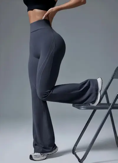 High-Waist Flare Yoga Pants for Women, Hip-Lifting Bare-Feel Sports Pants - 7