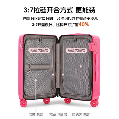 Double-Layer Explosion-Proof Zipper Large Suitcase with Customs Lock - 4