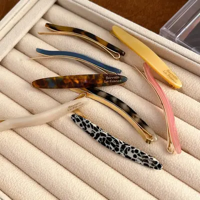 Minimalist Acetate Side Hair Clip, Korean Style