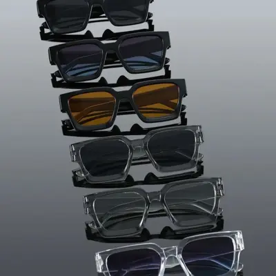 6-Pack Square Sunglasses Set for Men and Women with UV Protection