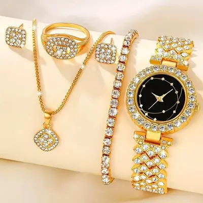 Cheyin Kuvars Kadın Saati Lüks Tasarım Strass - 8
