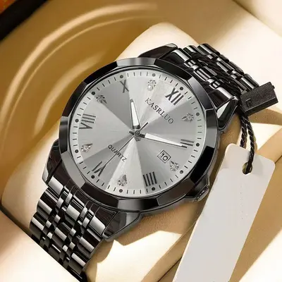 Popular new men's brand watch business simple fashion trend calendar steel band high-end waterproof men's watch elegant - 8