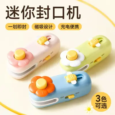 Original Mini Flower Hand Press Sealing Machine Household Small Heat Sealer Food Bag Magnetic Kitchen Food Storage Tool