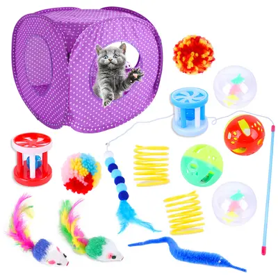 Kedi oyuncağı seti 15 parça, kedi çadırı dahil - 7