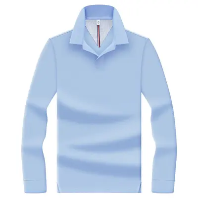 Herren Langarm-Poloshirt 100% merzerisierte Baumwolle - 12